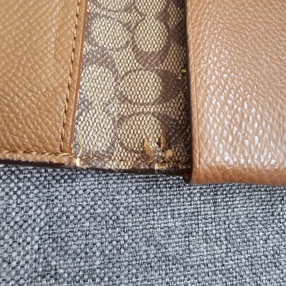 Coach Brown Leather Monogrammed Small Wristlet - Picture 5 of 13